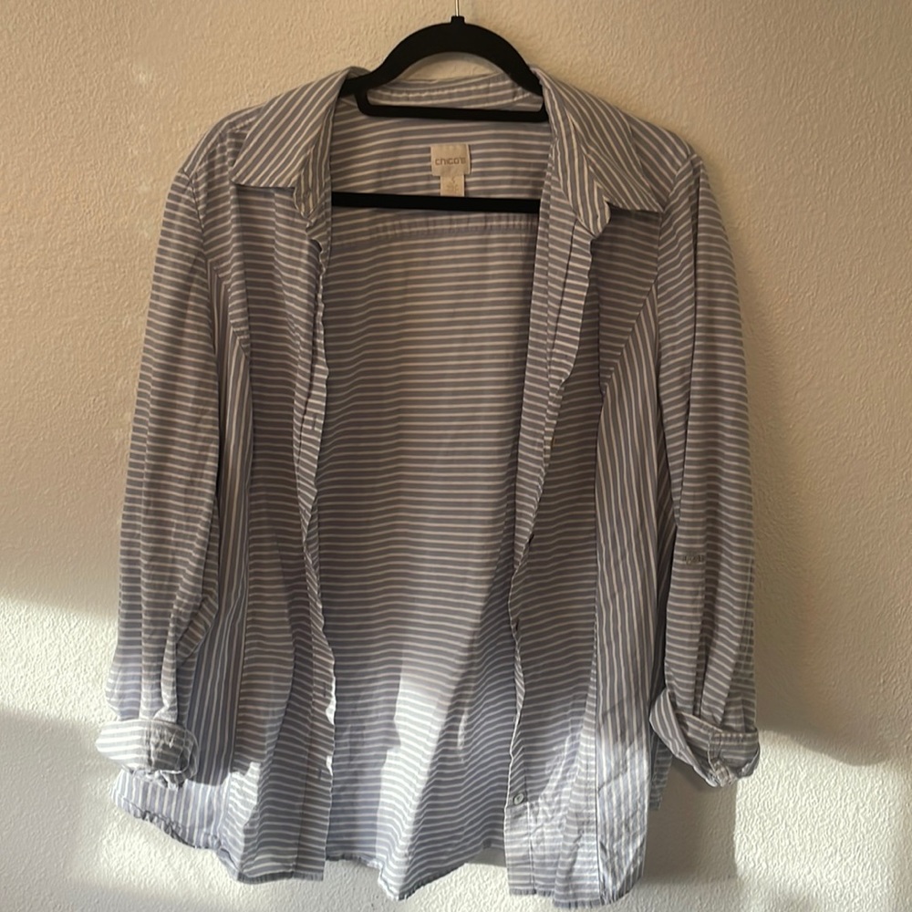 Women’s Chico’s striped button up